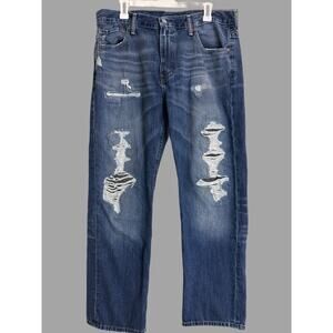 Levi Strauss 569 36x34 Distressed Blue Jeans